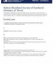 Native Woodland Survey of Scotland: Glossary of Terms